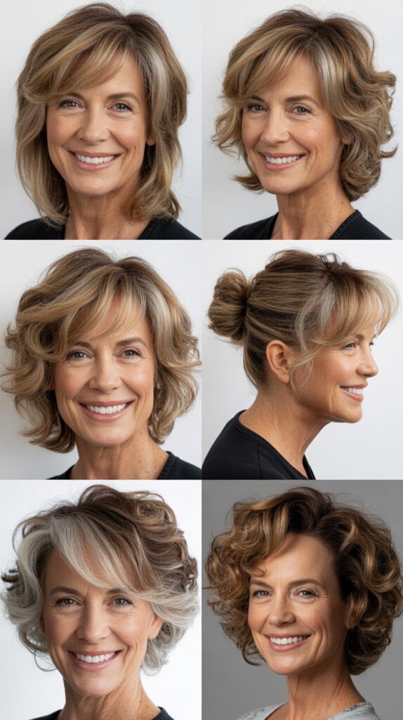 41 Modern Sassy Medium-Length Hairstyles for Older Women to Try Now 22 Razored Collarbone Length with Highlights