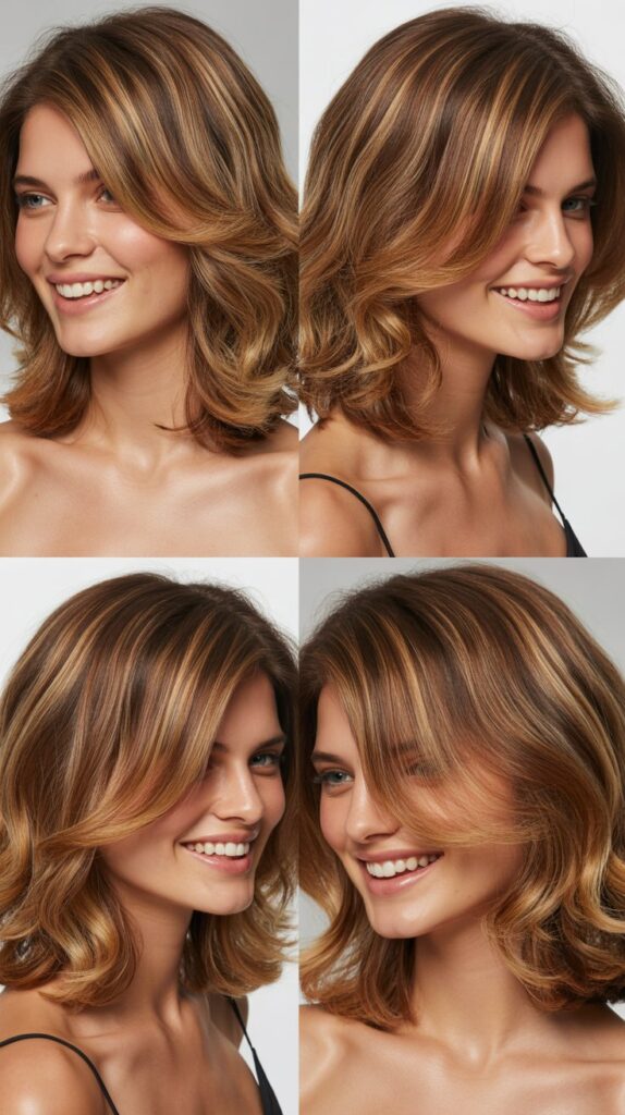 Long Layered Bob with Balayage Highlights