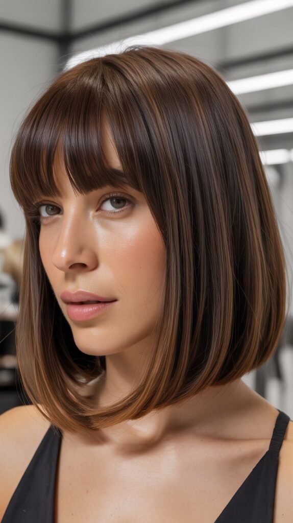 Medium Bob With Full Heavy Bangs
