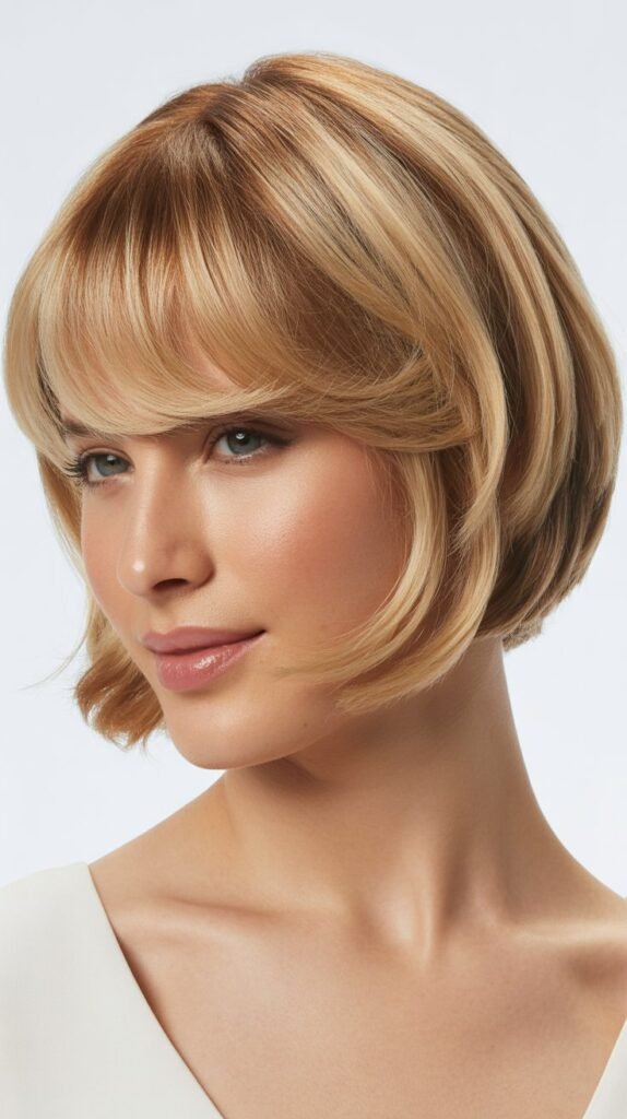 Graduated Bob With Feathered Bangs