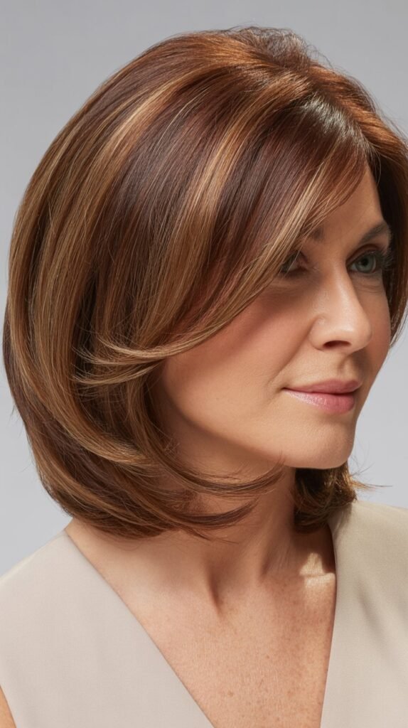 Layered Bob with Brunette Tones