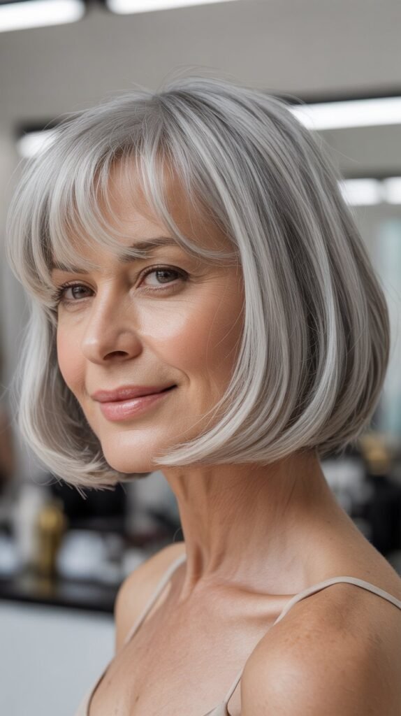 The Chin-Length Bob with Bangs