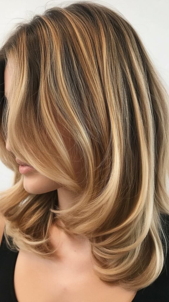  Graduated Blonde Lob with Balayage