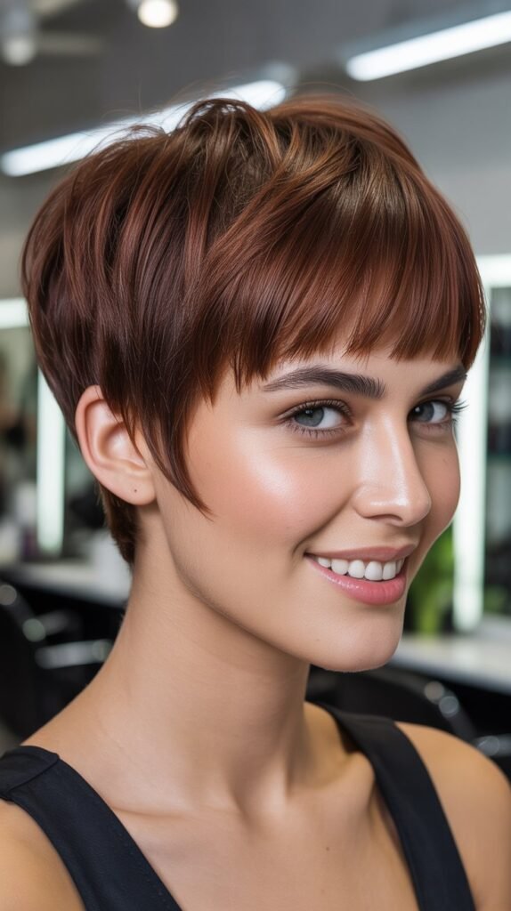 Tapered Pixie With Graduated Bangs
