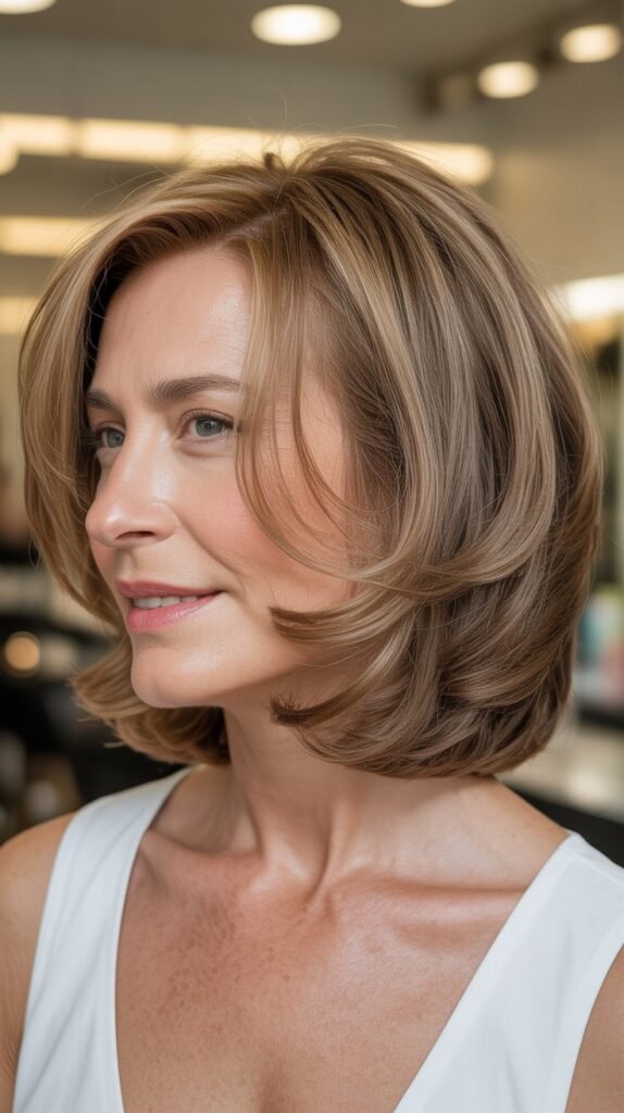 Soft Layered Bob with Crown Volume