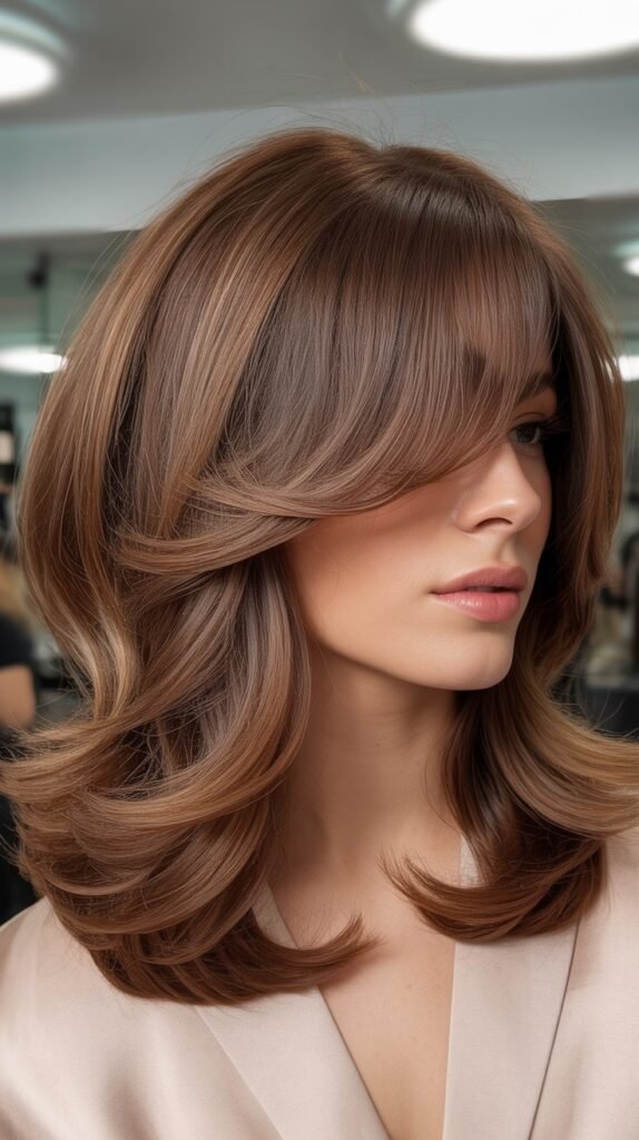 Layered Lob with Side-Swept Bangs
