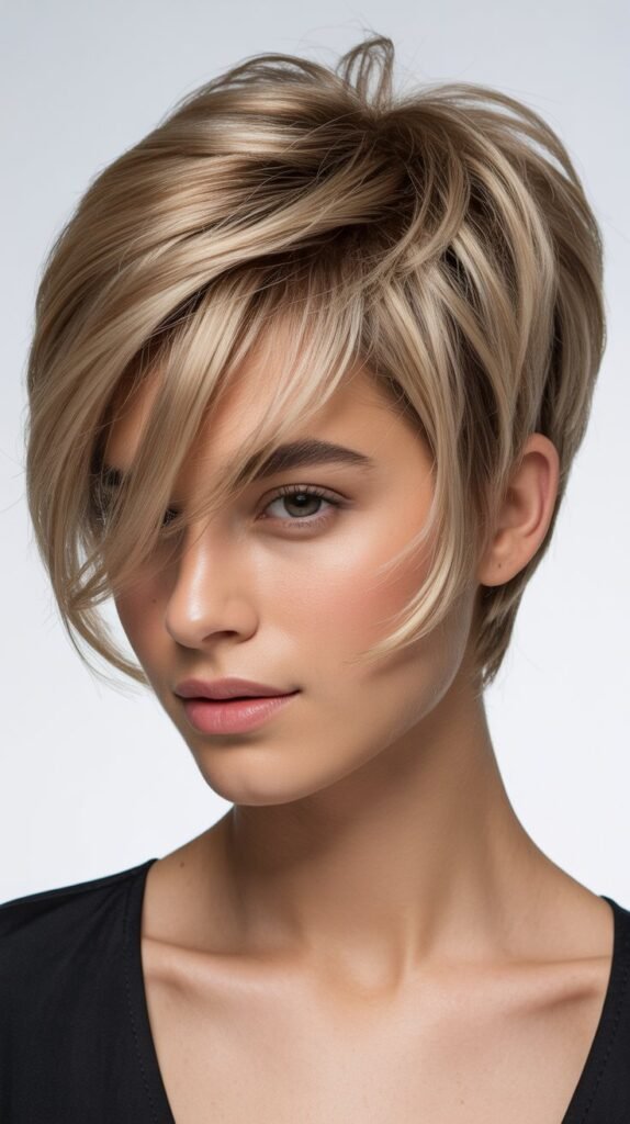 Choppy Pixie With Long Fringe