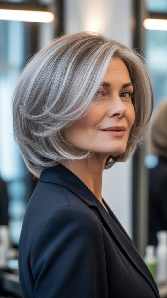 The Wash-and-Go Layered Bob