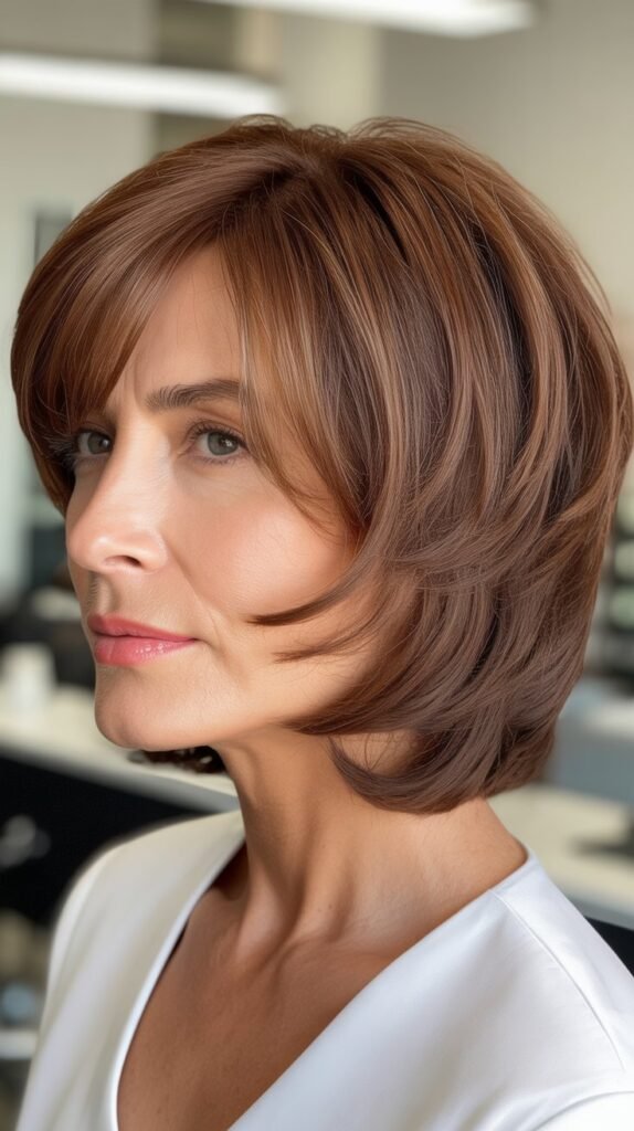 Layered Bob with Face-Framing Bangs