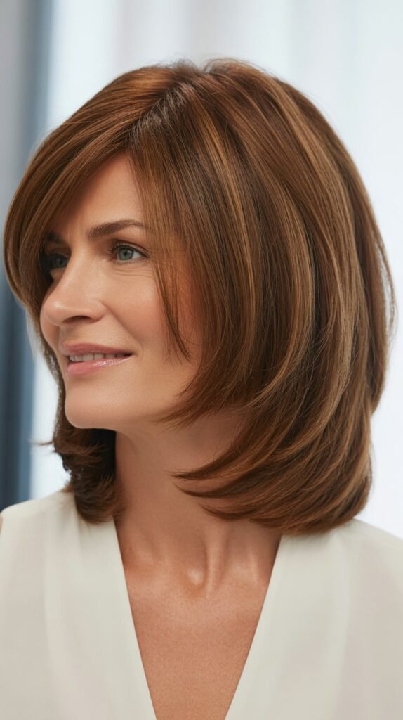 Layered Long Bob with Face-Framing Pieces