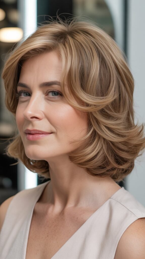 Textured Shoulder-Length Cut with Flip