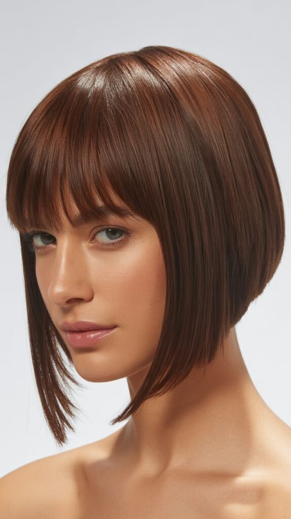 Inverted Lob with Choppy Bangs