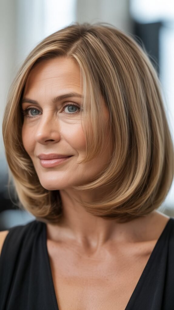 Long Bob with Highlights Around the Face