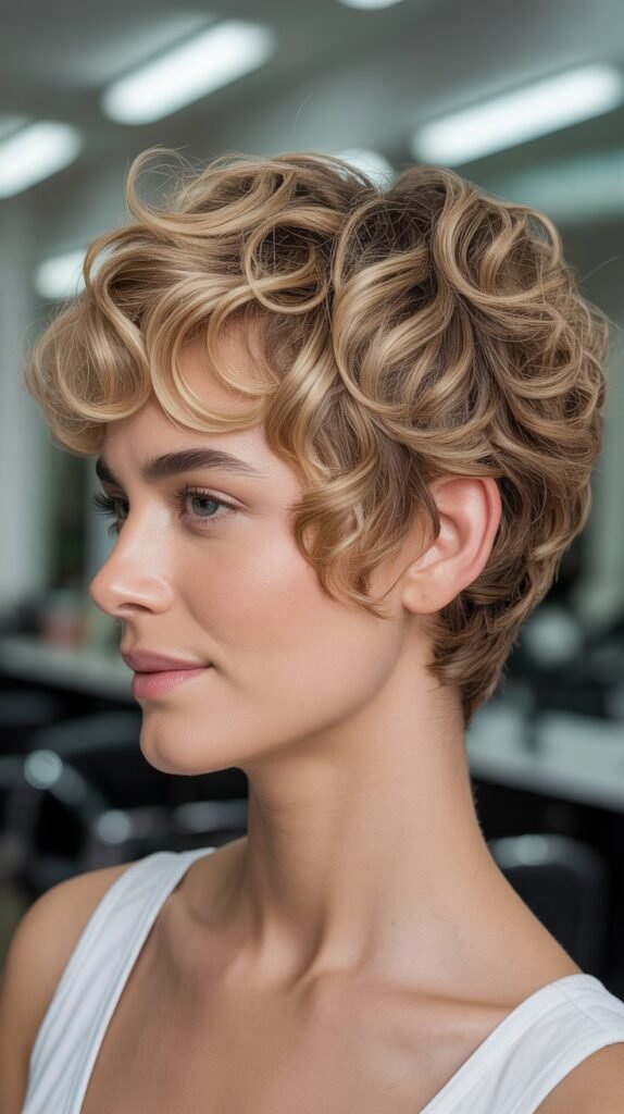 Curly Pixie for Fine Hair