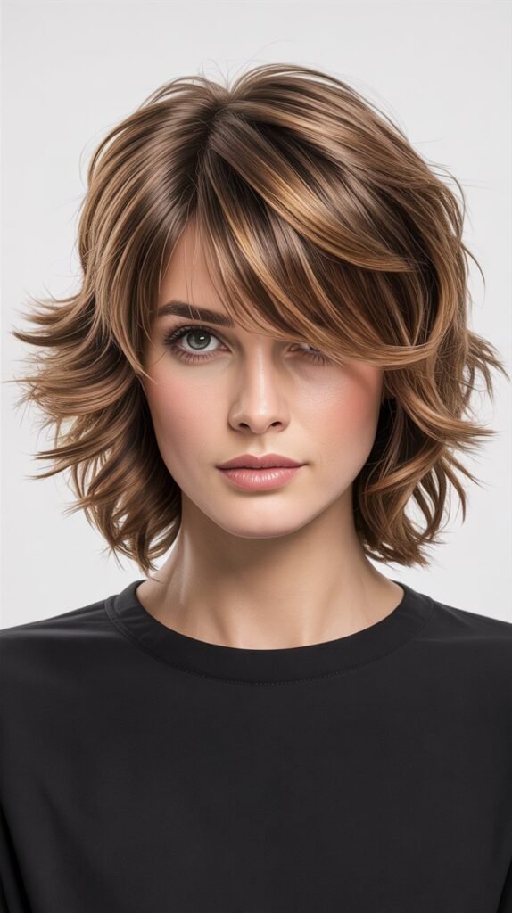 Shag with Angled Bangs