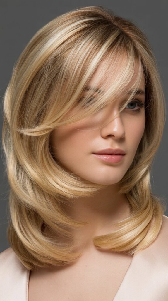 Soft Side Fringe with Wheat Blonde Layers