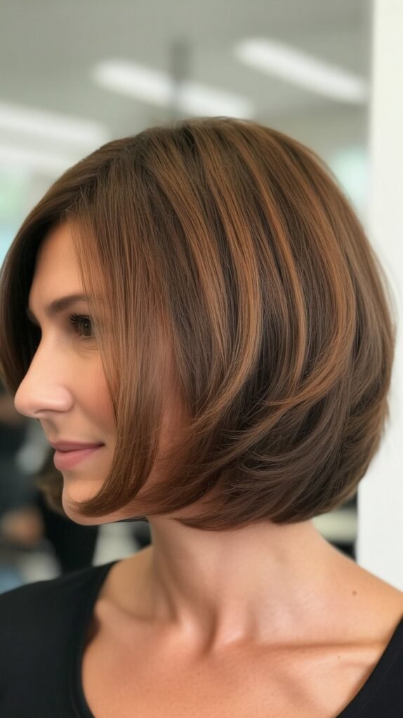 Layered Bob with Volume at Crown