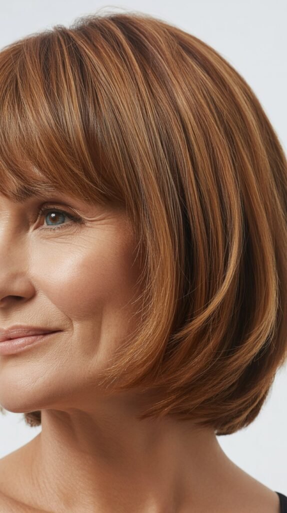 The Layered Bob with Wispy Bangs