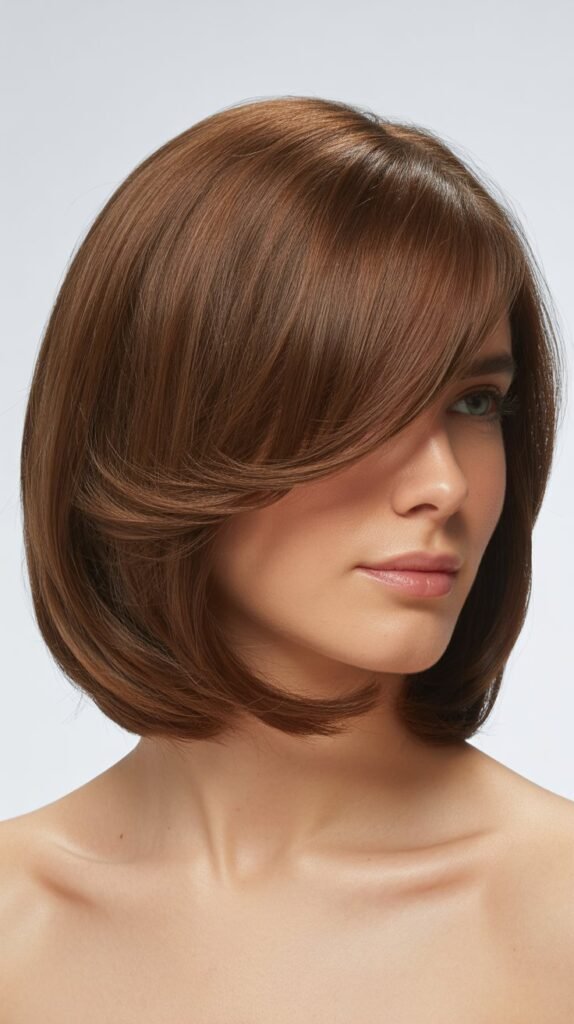 Angled Bob with Side-Swept Fringe