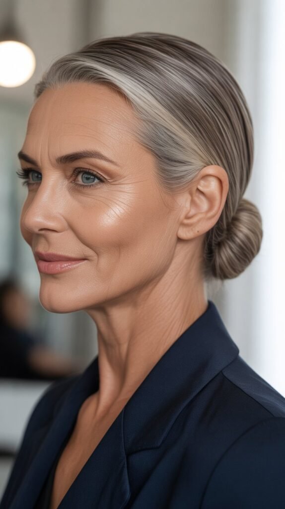 Slicked-Back Low Bun