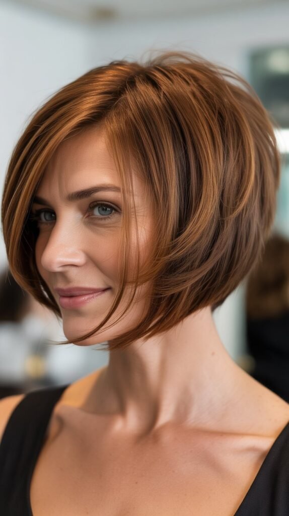  Asymmetrical Bob with Side Sweep