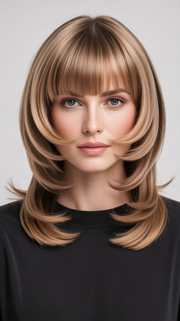 Flipped Layers With Straight-Across Bangs