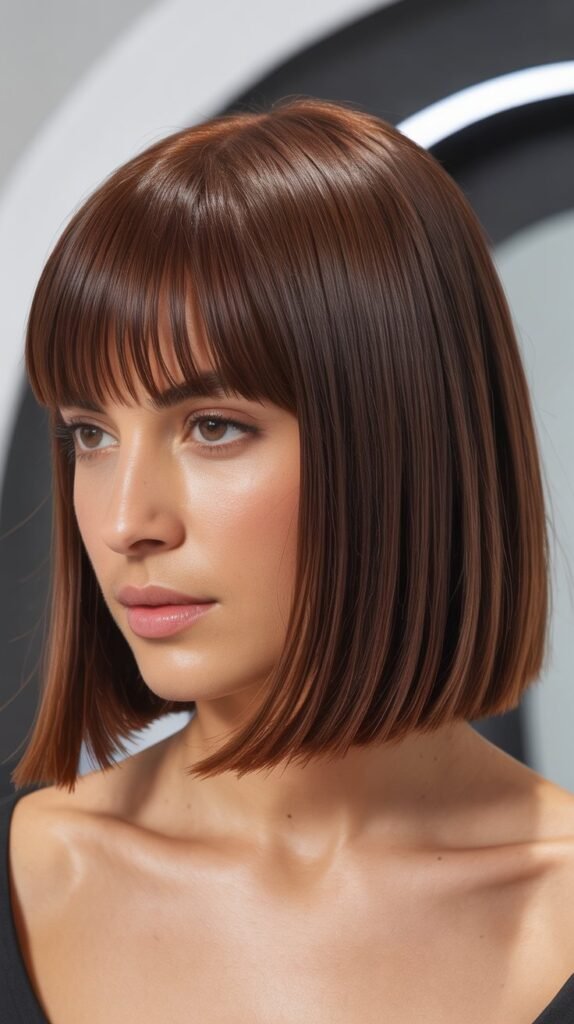 Blunt Lob with Micro Fringe