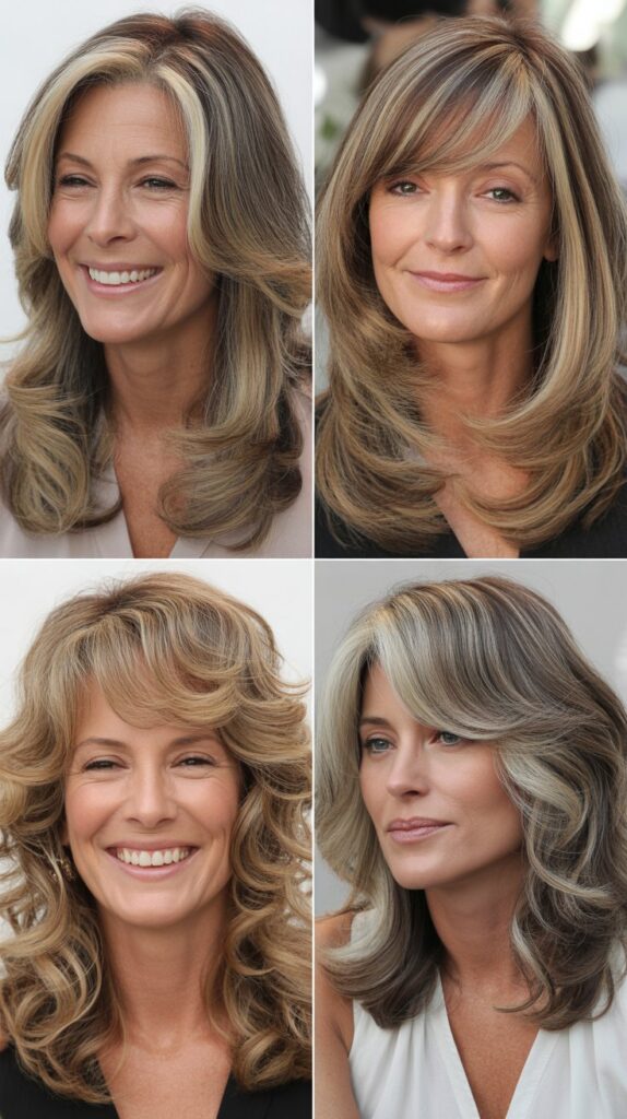 36 Youthful Sassy Long Hairstyles for Older Women That Still Feel Fresh 11 Long Layered Hair with Highlights