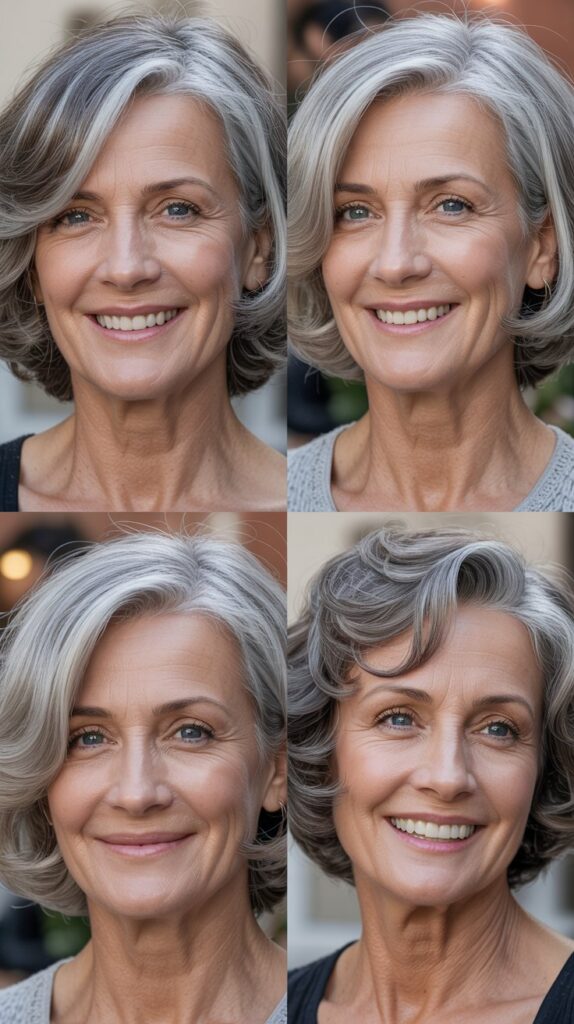26 Perfect Hairstyles for Women Over 60 with Fine Medium Hair for Maximum Lift 9 Asymmetrical Cut for Modern Edge