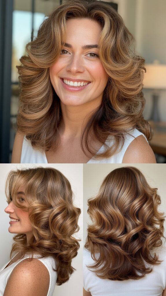 Long Layered Waves with Face-Framing Pieces