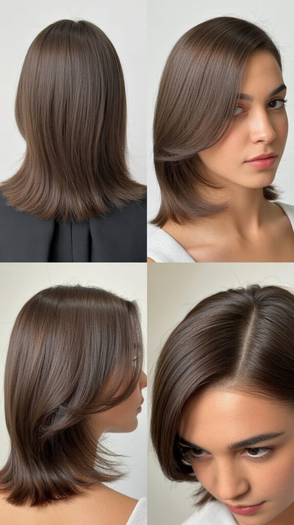 Precision Bangs with Layered Bob