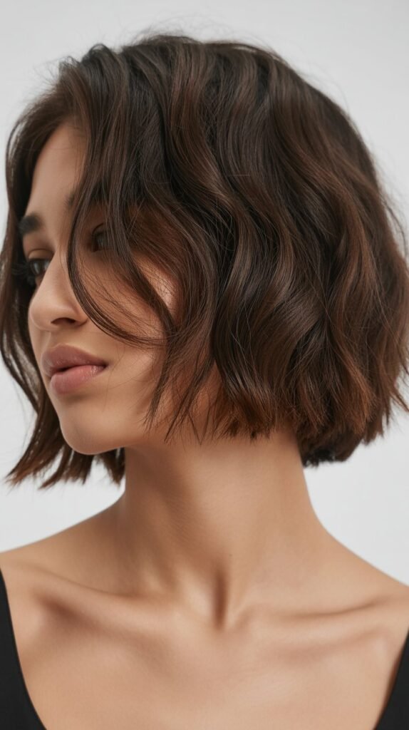 Blunt Cut Messy Bob with Soft Texture