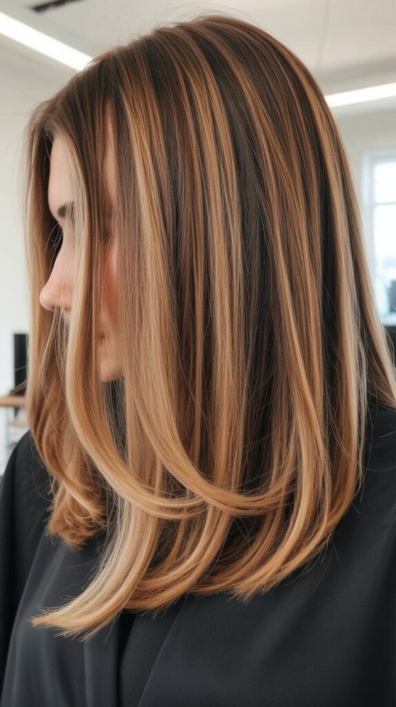 Lob with Balayage Highlights