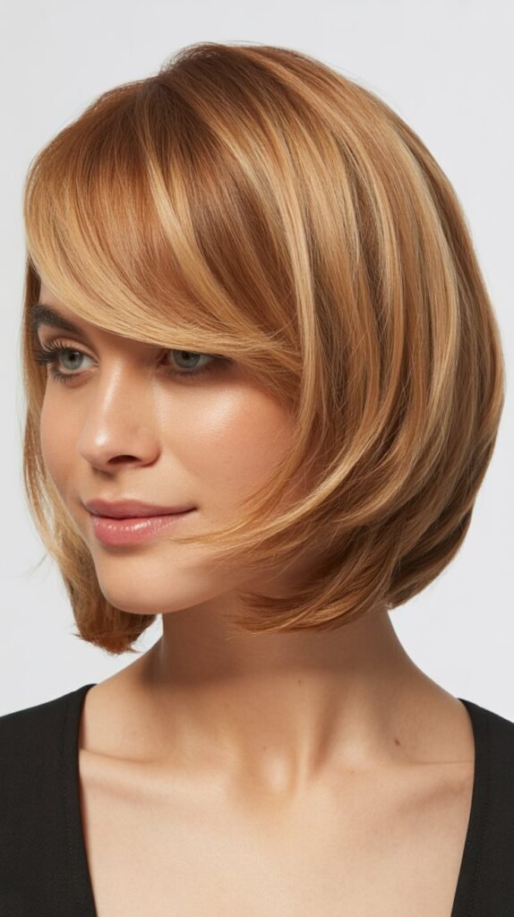 French Bob with Side-Swept Bangs