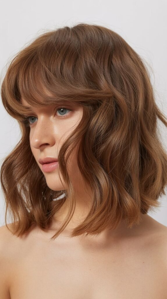 Tousled Lob with French Girl Bangs