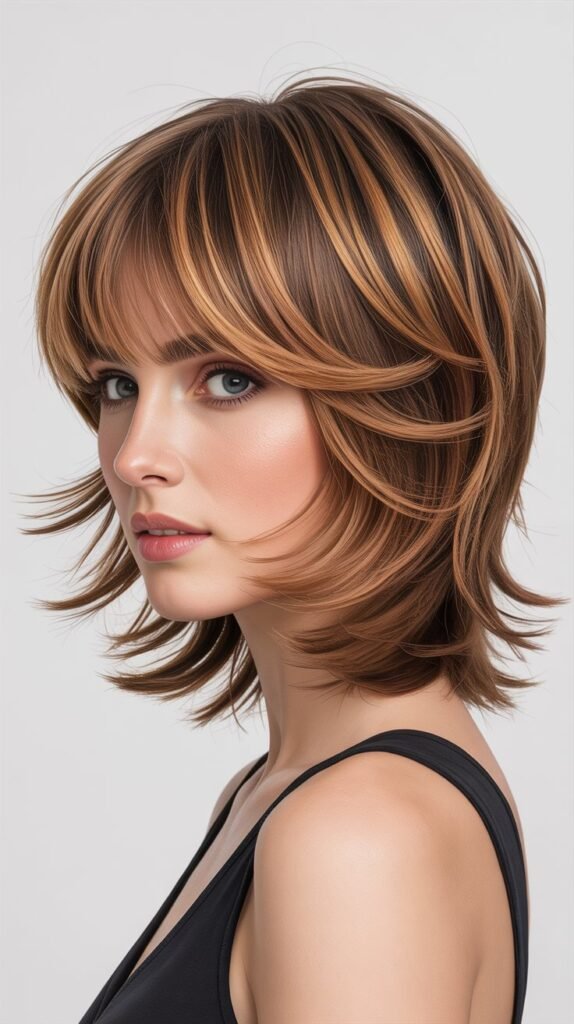 Tapered Layers with Wispy Baby Bangs