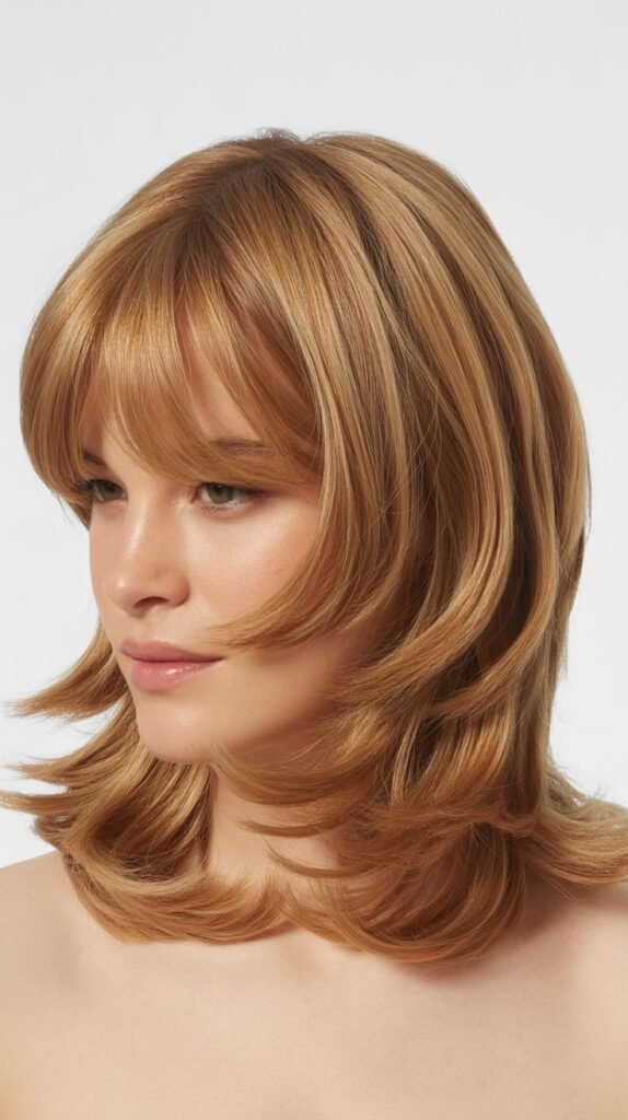 Curtain Bangs with Butterfly Layers