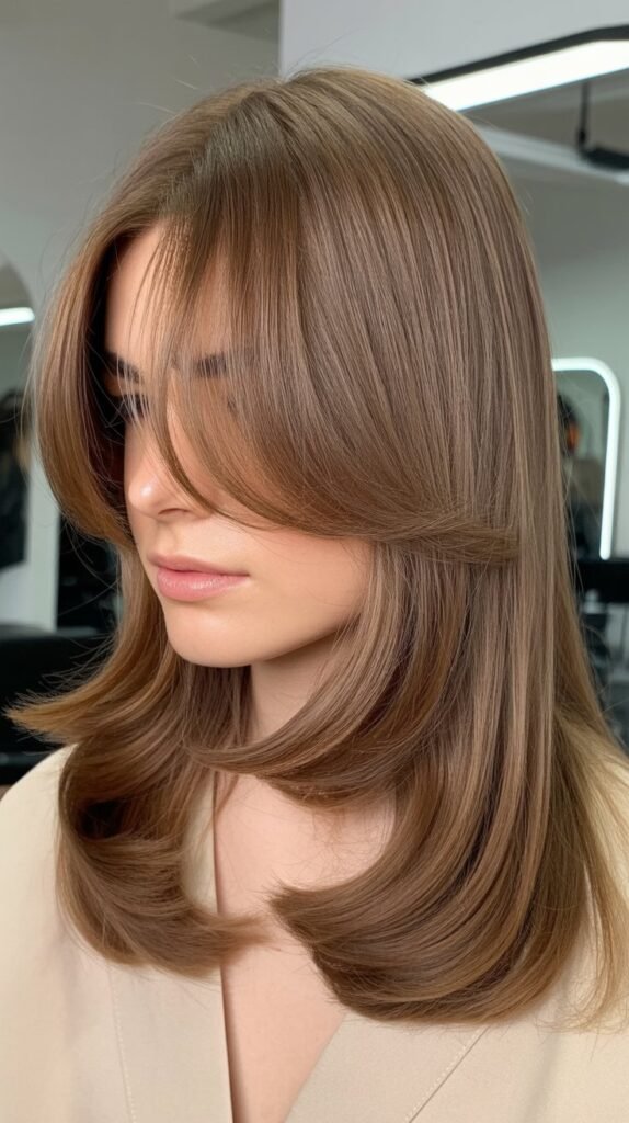 Curtain Bangs with Minimal Layering