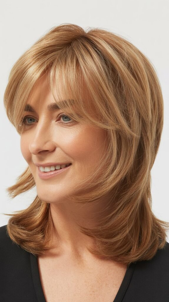 Curtain Bangs with Shaggy Layers