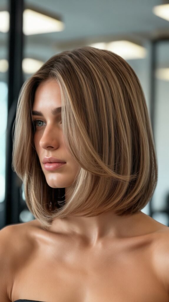 Layered Lob with Face-Framing