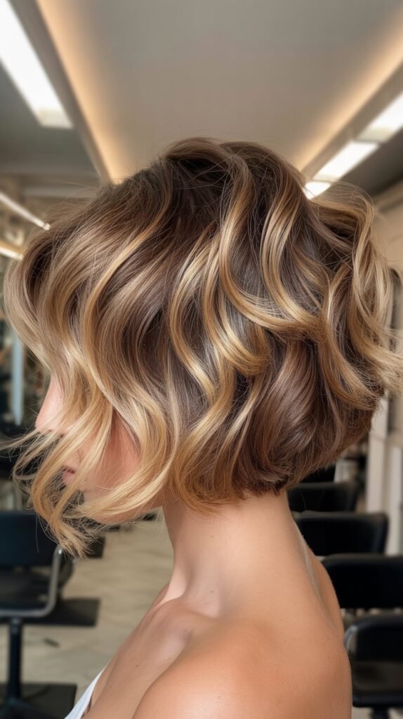 Messy Bob with Highlights and Lowlights