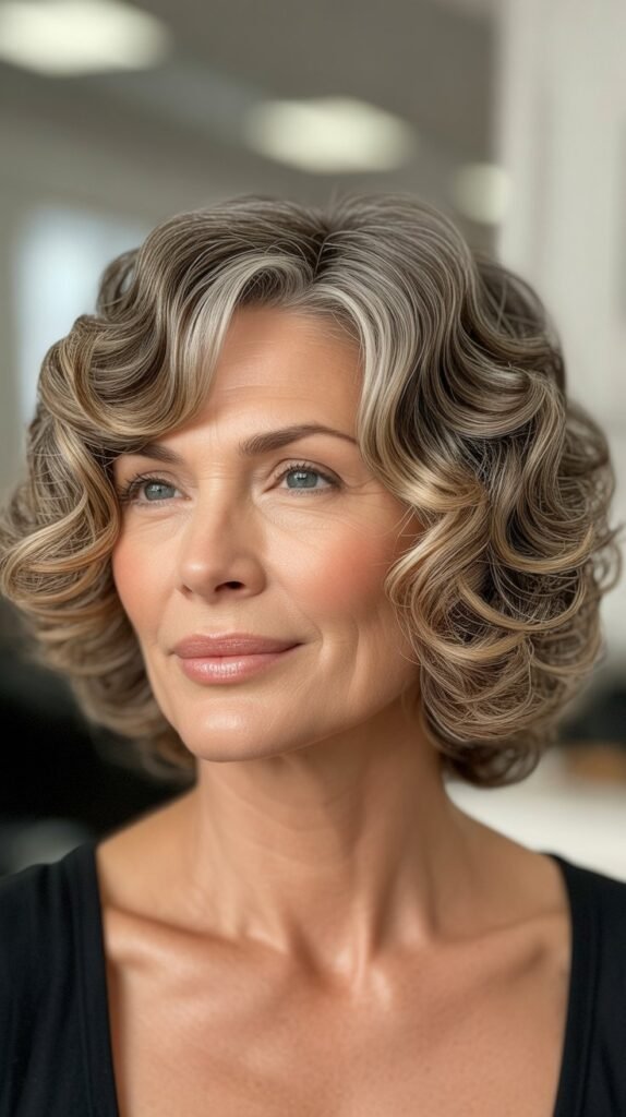 The Curly Layered Bob