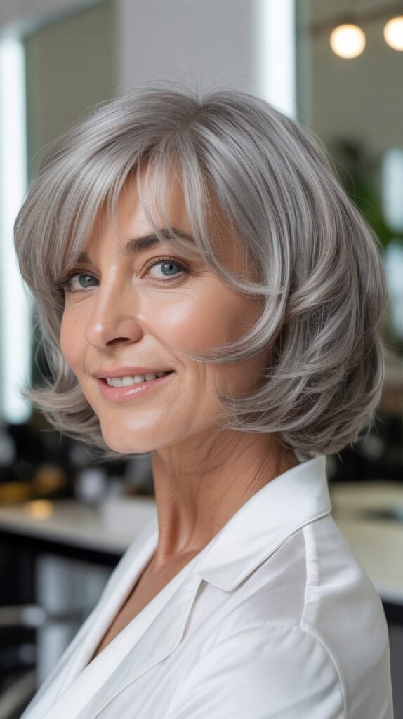 Shaggy Bob with Curtain Bangs