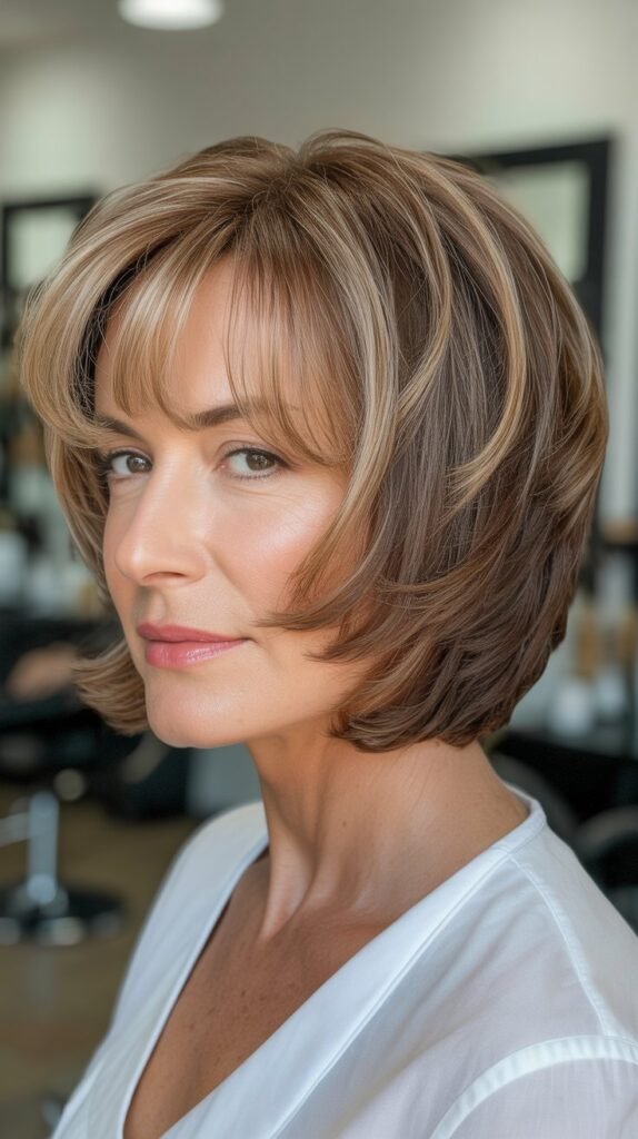  Inverted Bob with Baby Bangs for Modern Edge