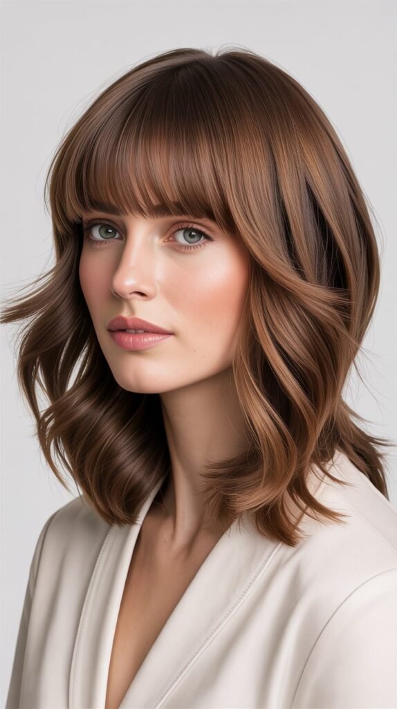 Classic Curtain Bangs With Face-Framing Layers