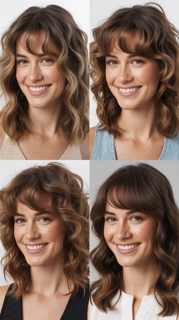 Wavy Texture Cut with Disconnected Layers and Side Bangs