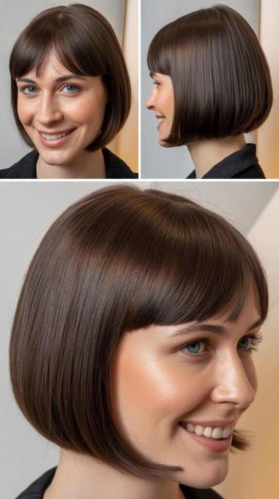Graduated Bob With Long Angled Bangs