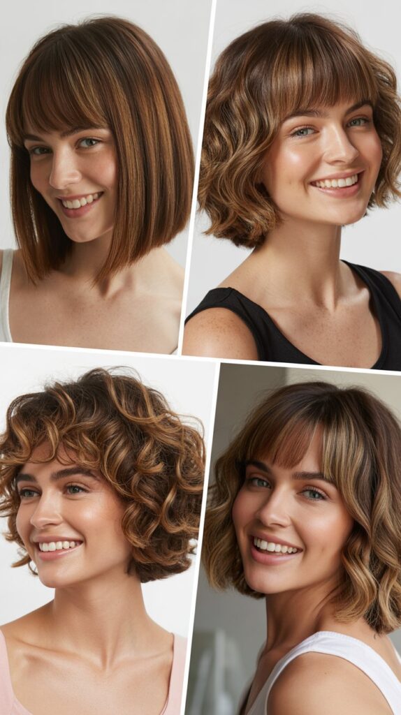 Volume Bob With Long Curtain Bangs