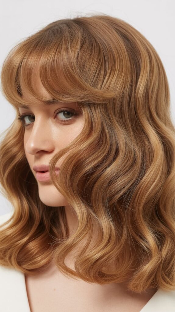 Baby Curtain Bangs With Retro Waves