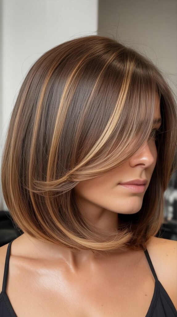 Dimensional Bob with Highlighted Side Fringe